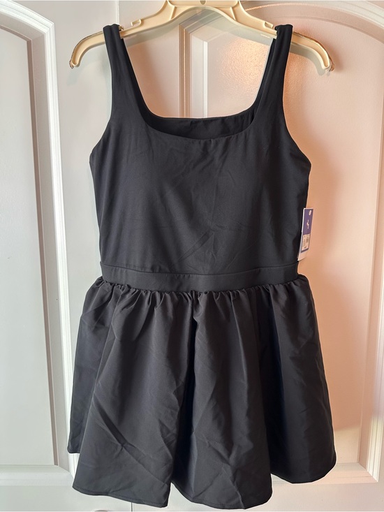 JoyLab Dresses & Skirts - JoyLab Black Sleeveless Tank Dress with Gathered Skirt